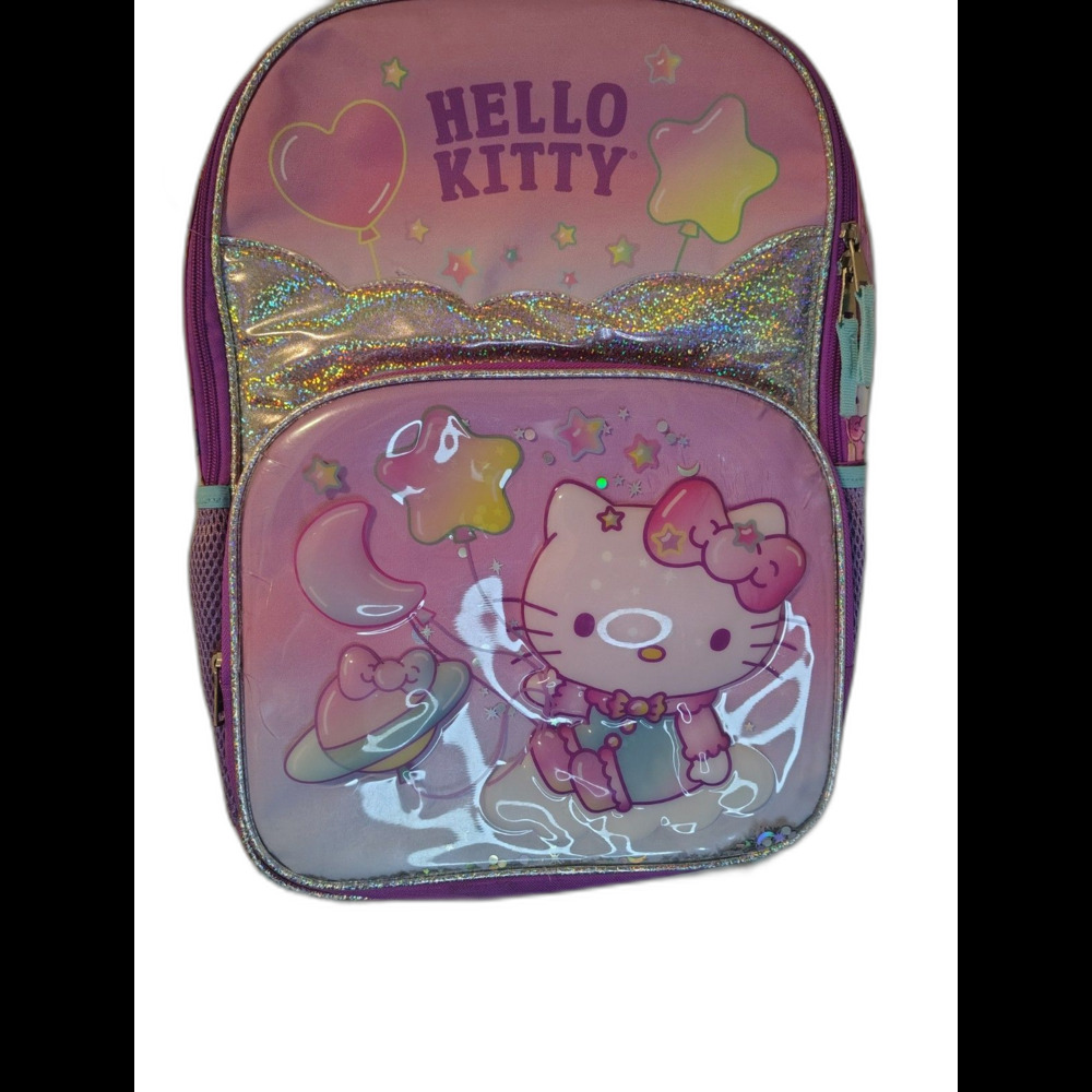 Sanrio Hello Kitty "On A Cloud" 17-Inch Graphic Backpack, a vibrant school or Tr